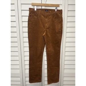 J. Crew Corduroy Full Length Stretch Essential Straight Pants Size 30 Brown NWT